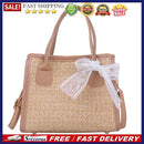 Straw Shoulder Bag Summer Beach Lace Splicing Woven Women Crossbody Handbags