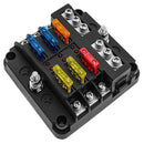 YJ-FB014 6 Ways 32V Blade Fuse Box Terminal Block Holder Case for Car Boat Newly