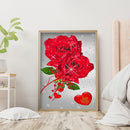 Diamond 5D DIY Red rose Partial Special Rhinestone Set