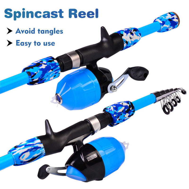 Kid Ice Fishing Rod Set Portable Mini Spinning Saltwater Travel Pole (1.8m)