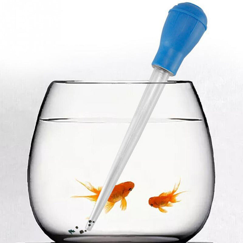 Manual Fish Tank Aquarium Feed Water Changer Mini Suction Pipe Tool (Blue)