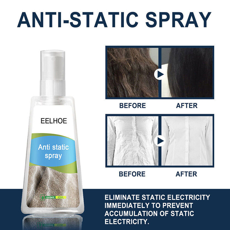Anti Static Electricity Sprayer Liquid Hair Clothes Laundry Remover (60ml)