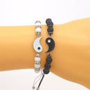 Yin Yang Charm Pendant Yin Yang Charm Wristband Couple Bracele Weaving Rope