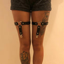 Punk Women Garter Belt Pu Leather Heart Leg Garter Straps Thigh Harness