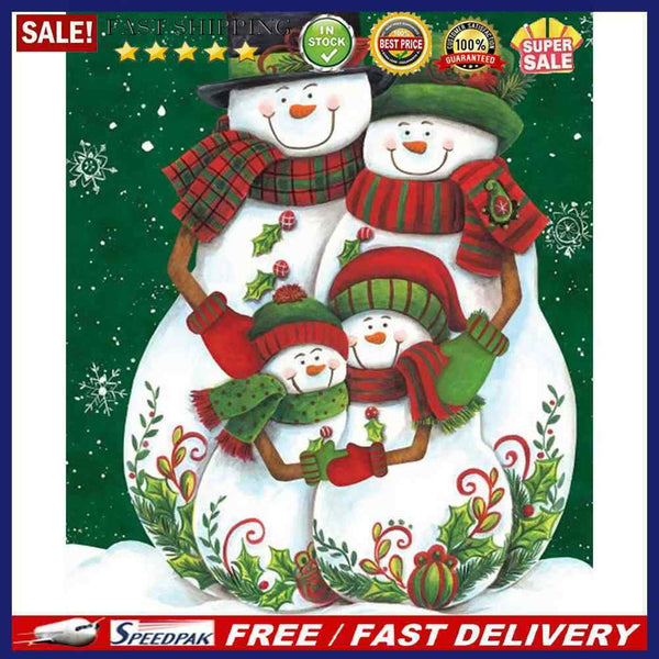 Christmas Snowman Oil Paint By Numbers DIY Drawing Hand Painted Wall Art Craf