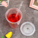 Reusable Drinking Cup Straw Cup Water Bottle With Lid Drink Tea Milk Mug
