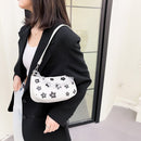 Floral Pattern Printing PU Leather Handbag Ladies Fashion Chain Underarm Bag