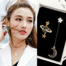 Korean Style Moon Star Planet Drop Dangle Earrings O3V4 Women best Jewelry E6B4