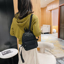 Fashion Women Pure Color Rucksack Female Preppy Style Casual Mini Nylon Knapsack