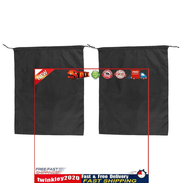 Travel Laundry Bag 2 Pack Machine Washable Dirty Clothes Organizer (Black) Newly