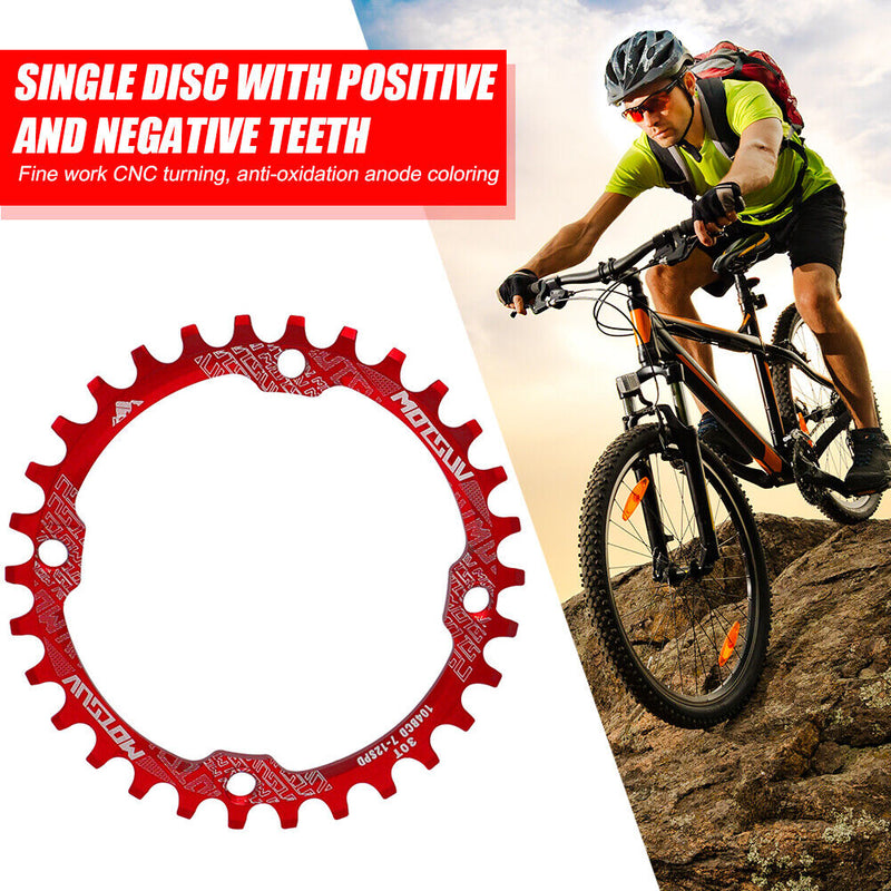 MOTSUV 104BCD Mountain Bike Crank Set Tooth Plate MTB Chain Ring Single Disc