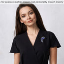 European Fashion Brooch Rhinestone Corsage Peacock Feather Women Accessories