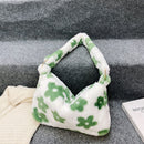Women Soft Warm Plush Fluffy Underarm Bags Retro Evening Handbags