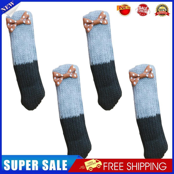4pcs Cute Table Chair Leg Cover Foot Sock Floor Protectors (Gray+Black)