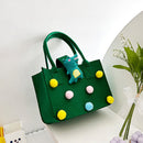Pocketbook Organizer Cute Children Felt Handbag Casual Felt Tote Portable Bag