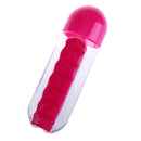 600ml Creative Pills Cup Daily Pill Box Organizer Drinking Bottles(Rose Red