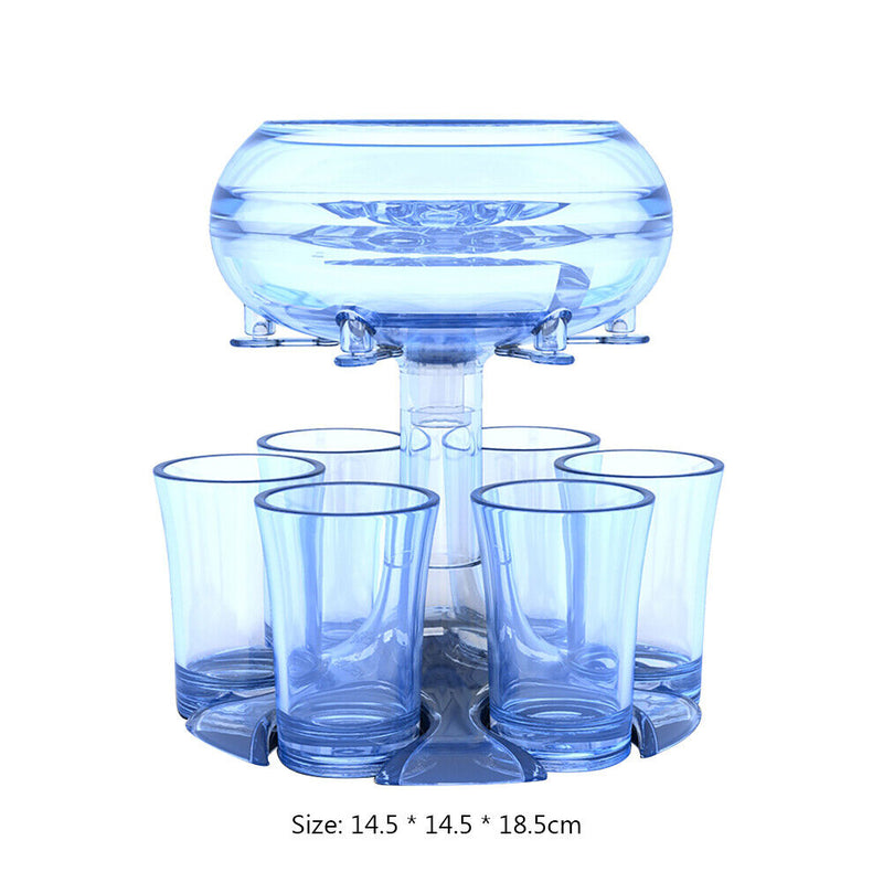 6 Shot Glass Wine Whisky Beer Dispenser Holder for Home Party (Sky Blue) Newly