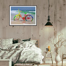 5D DIY Full Drill Round Shape Seaside Color Bike Rhinestone Diamond Drawing Kit