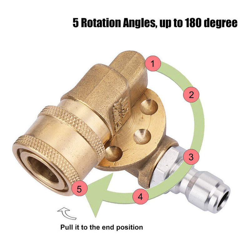 5pcs Spray Nozzle Tips 1/4 with Pivoting Coupler Pressure Washer Accessories Kit