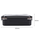Portable Stainless Steel Bento Lunch Box Leak-Proof Food Container (Black)