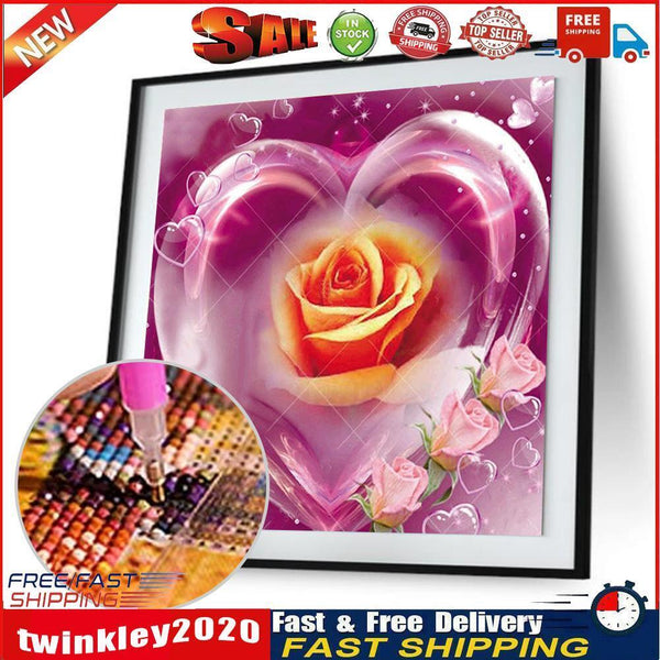 5D DIY Full Drill Diamond Painting Rose Cross Stitch Embroidery Mosaic Kit Newly