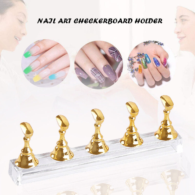 5pcs Nail Art Practice Display Stand Chess Board for Polish Gel Color Chart