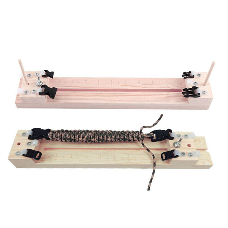 DIY Adjustable Length Umbrella Rope Bracelet Weaver Wooden Frame Tool Kit Newly