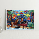 5D Kit Rhinestone Pictures DIY Cat World Full Round Drill Diamond Painting Cr