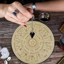 Wooden Divination Pendulum Board w/ Stars Moon Carved Coaster (Pink 25cm)