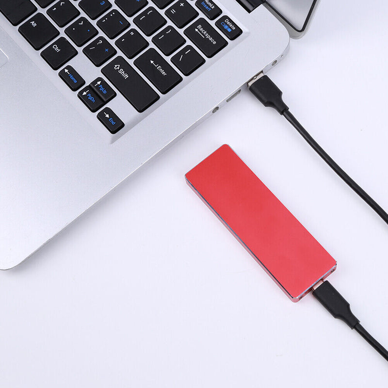 M2 SSD Case Enclosure Box M.2 to USB 3.1 Adapter (C-A+C-C Cable)(Red)