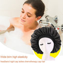 Solid Color Satin Bonnet Women Night Headband Hair Styling Caps (Black)