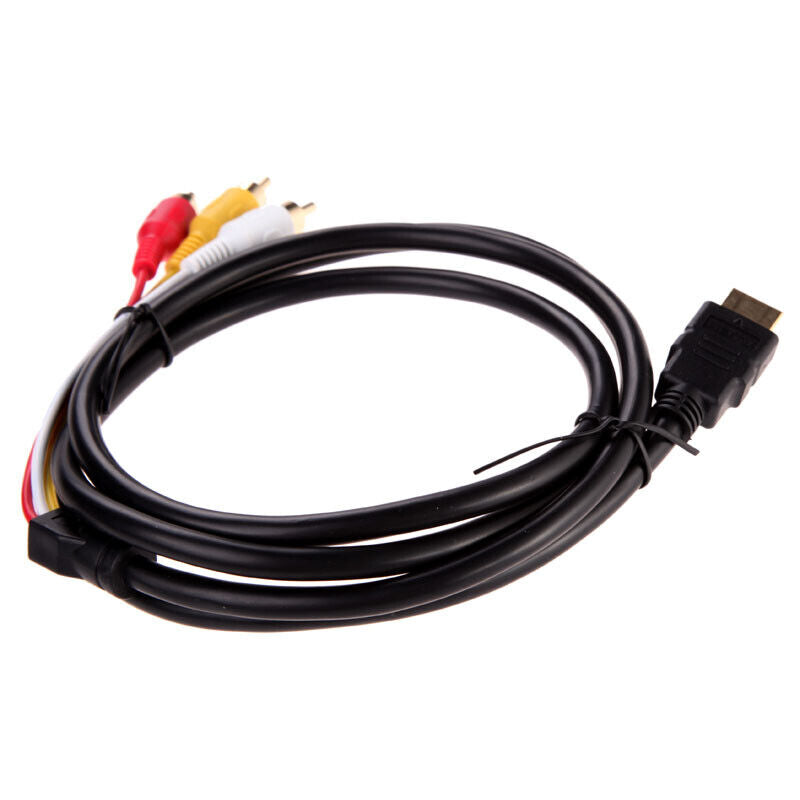 1.5m HDMI-compatible To 3-RCA Video Audio AV Component Converter Adapter Ca