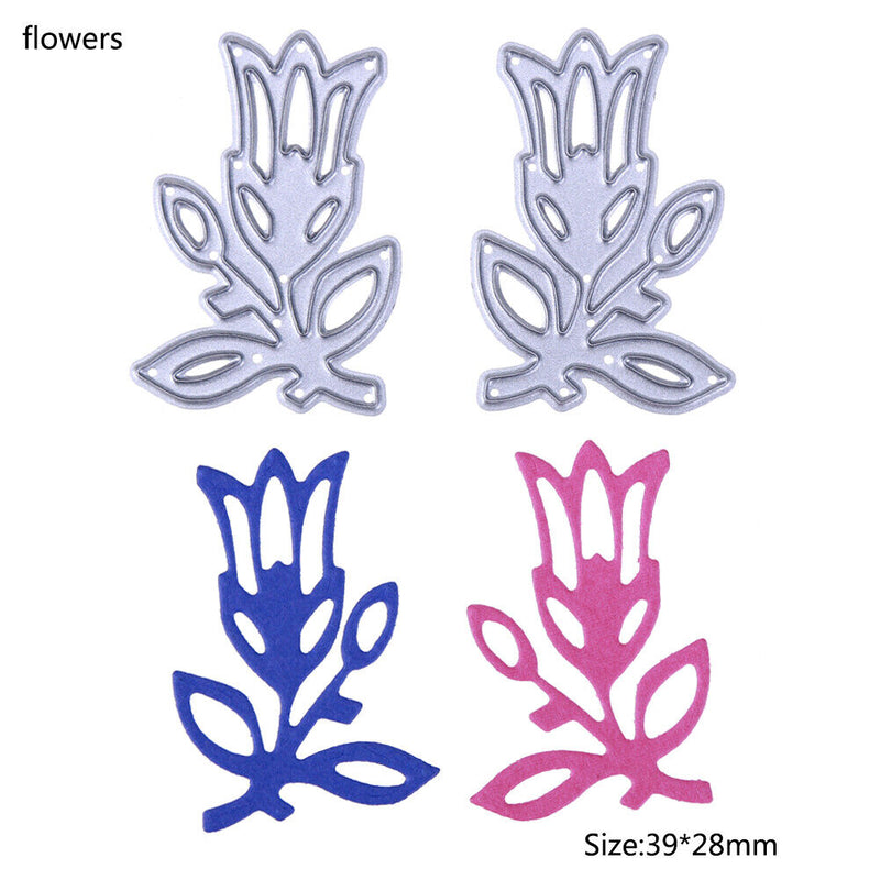 2pcs Flower Metal Cutting Die Stencil for DIY Scrapbooking Embossing Folder-1966
