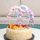 Wedding DIY Baby Shower Cloud Balloon Cake Topper Pompom Cloud Cake Flags