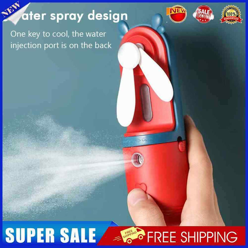 #A Portable Water Spray Mist Fan Humidification Handheld Fan for Home Office Sch