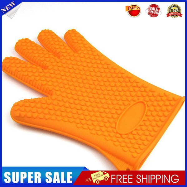 Kitchen Heat Resistant Silicone Glove Oven Pot Holder BBQ Cooking Mitt