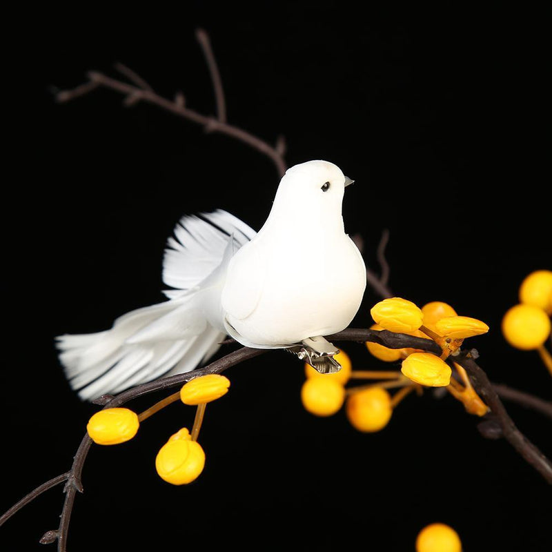 12pcs Artificial Foam Simulated Bird DIY Craft Home Party Wedding Ornament Props