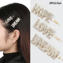 HOPE DREAM  Crystal Hairpins Hair Clips Rhinestone Headwear Letter Barrettes