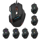 USB Wired Gaming Mouse 7 Buttons 5500DPI Adjustable LED Backlit for PC Laptop