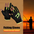 3-Finger Cut Unisex Arrow Fishing Gloves Non-Slip Angling Gloves (Green)