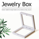 10pcs Floating Display Stands Clear Jewelry Necklace Box (White 7x7x2cm) Newly
