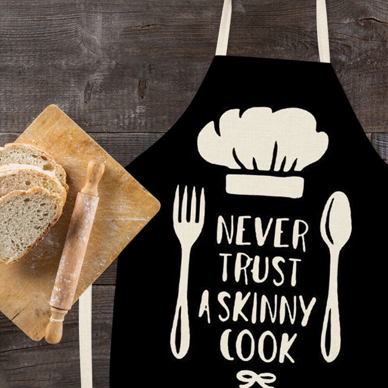 Kitchen Utensil Print Linen Apron Waterproof Home Cooking Bibs (82x68cm)