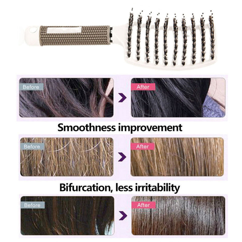 Multifunction Curved Shape Comb Hairdressing Massage Comb Brush (White) Newly