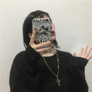 Color Hollow Cross Pendant Punk Choker PadLock Pendant Necklace Long Chain