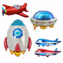 Outer Space Spacecraft Foil Balloons Plane Theme Party Supply Inflation