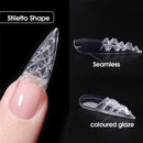 Trapezoid Square Stiletto Coloured Glaze Design False Tips Press on Nails