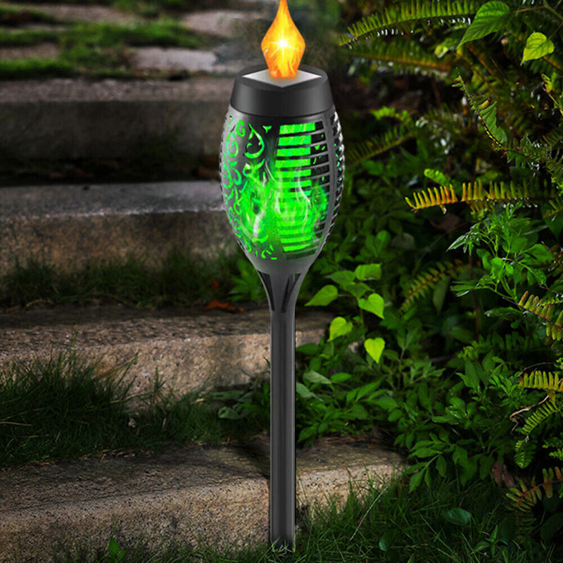 #A 1/2/4/6/8pcs Solar Flame Torch Light Outdoor Waterproof Lighting Decorative L