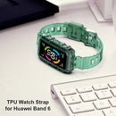 TPU Transparent Strap for HUAWEI HONOR Band 6 Soft Wristband Belt (Green) Newly