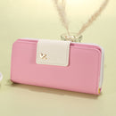 Long Women Wallets Card Holder Clutch Purse Coin Money Bag (Pink)