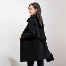 Pocket Cardigan Outwear Solid Color Women Turn Down Collar Long Sleeve Coat